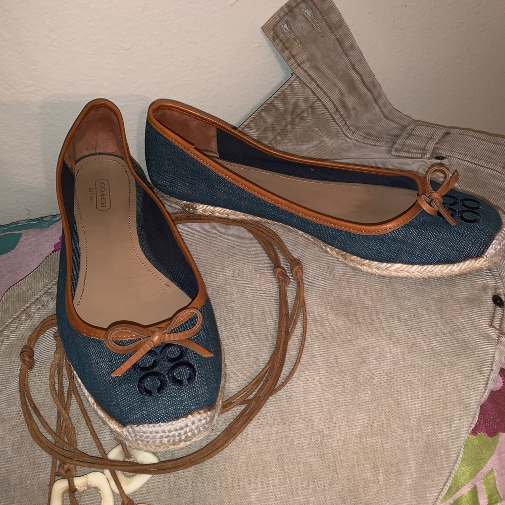 Coach Darcelle Denim Flat Espadrilles